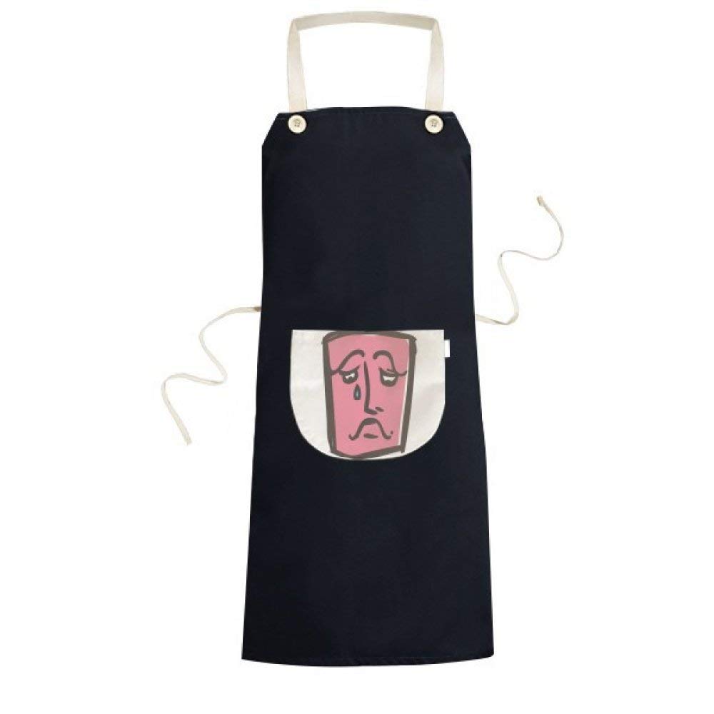 Tablier de cuisine avec poche au motif sketch emoticons abstrait