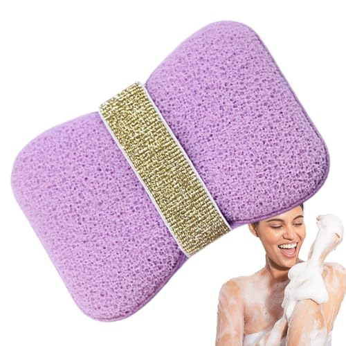 Ahuuen Esponja de ducha | Bolsa dispensador de jabón exfoliante corporal – Accesorios de baño Cepillo de espalda Limpieza Bolsa de jabón Espuma Adultos Viajes Camping Duchas
