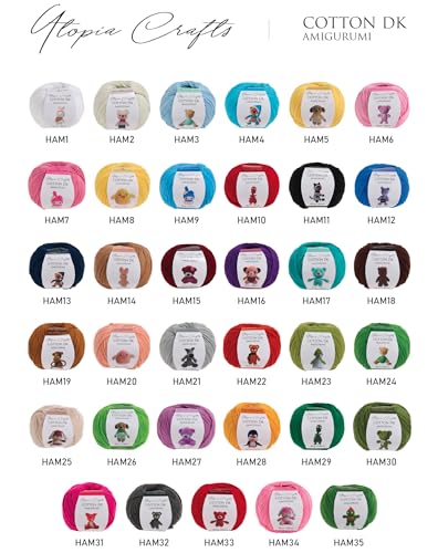 Utopia Crafts Amigurumi Cotton DK Yarn for Crochet and Knitting 50% Cotton, 50% Acrylic Blended, 50g (1, Maroon) - Image 2