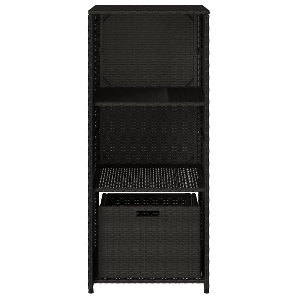 Leasha Armoire de Rangement en Résine, Armoire Basse de Jardin Coffre de Rangement Extérieur Noir 50x55x115 cm résine tressée