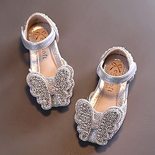 Summer Girls Dance Shoes Princess Dress Performance Shoes Cartoon Butterfly Shape Rhinestone Dance Shoes for4