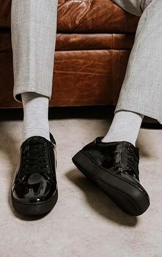 Dobell Mens Black Patent Trainer-10 - Image 6