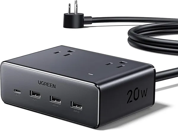 UGREEN Cruise Approved Power Strip Non Surge Protector with GaN Tech, 8 Outlet Cruise Ship Travel Essentials with 5FT Extension Cord for Carnival, Princess, Norwegian and More, TÜV Listed