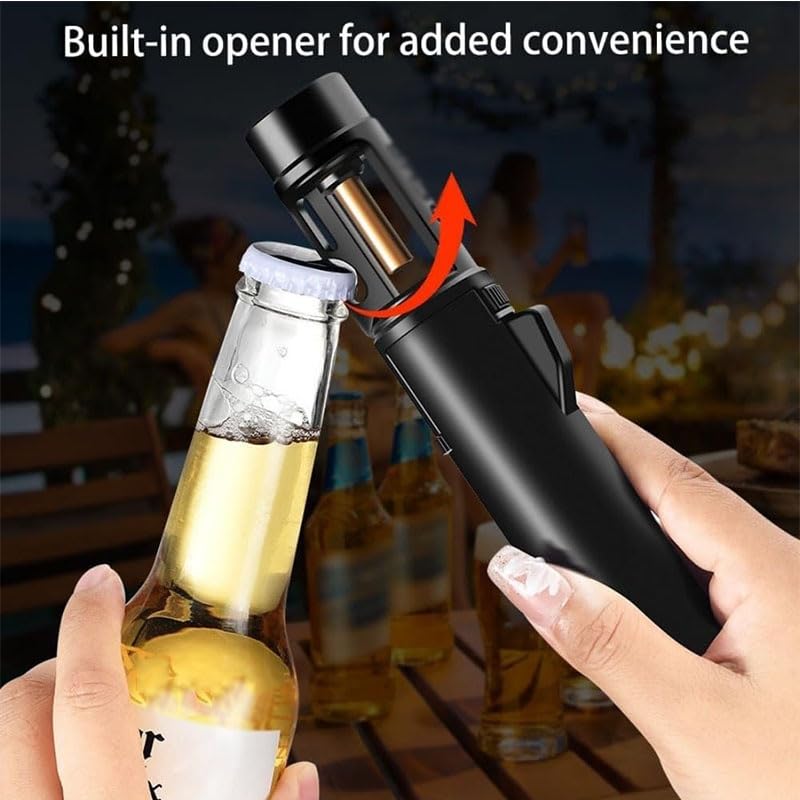 Encendedor Antiviento con Abridor de Botellas Negro miniatura 4