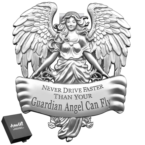 Anwlki Guardian Angel Visor Clip Car Guardian Angel Medal Accessories Bless Driving Safety Religious Gift for Driver, Parent, Family, Friend (1)