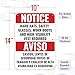 1PC Construction Signs, 14 x 10 Inches - Aluminum - Danger Area Under Construction Safety Site Signs For Jobsites - Bilingual Spanish