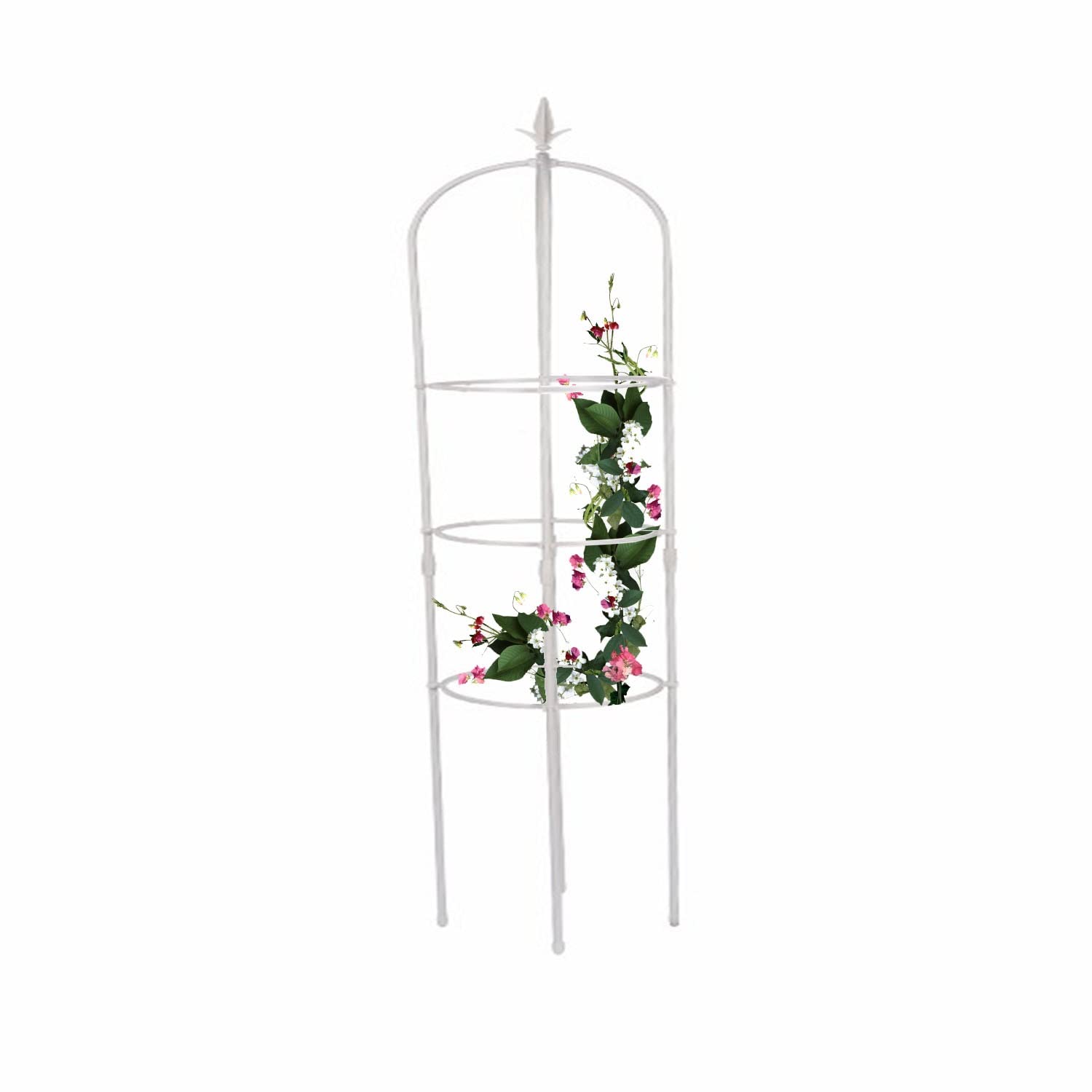 AEMIN 1,8 M De Obélisque De Jardin en Acier Recouvert par Pulvérisation, Tuteur Plante Grimpante Ø 20 Cm pour Plantes D'Intérieur D'Extérieur Légumes Fruits Vignes (Color : White, Size : 20x120cm)