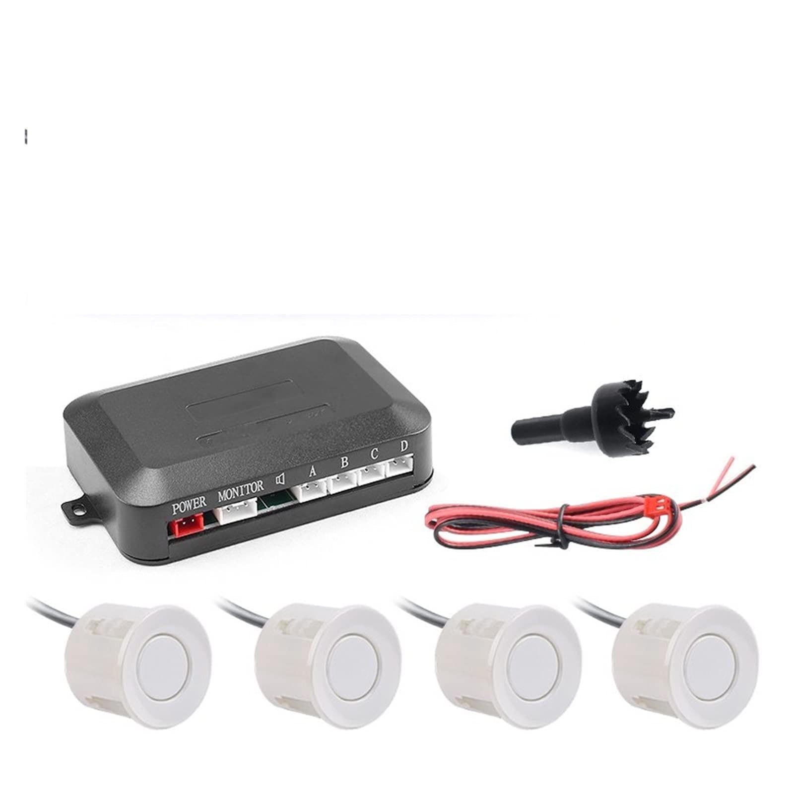 Système de Surveillance de stationnement avec détecteur de Radar de recul Automatique et écran rétroéclairé par LED + 4 capteurs d'assistance au stationnement