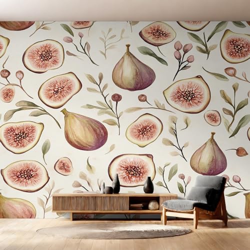 Papier peint panoramique fruit et figue botanique 350x256 cm