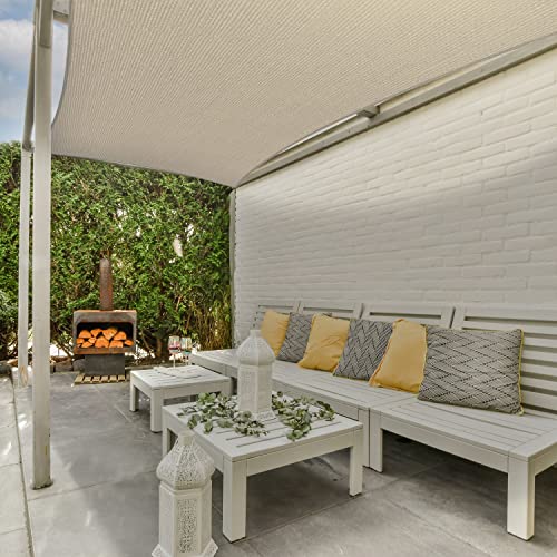 ASTEROUTDOOR Sun Shade Sail Rectangle 6' x 10' UV Block Canopy for Patio Backyard Lawn Garden Outdoor Activities, Cream - Thumbnail 6