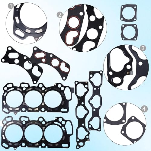 Image of HS26509PT MLS Cylinder Head Gasket Set Compatible with Honda Accord Odyssey Pilot Ridgeline Crosstour 2008-2017 Acura RDX TL TSX 3.5L 2009-2015 Replace HS26509PT J35Z2 J35Z3