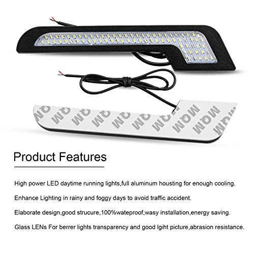 Luces LED de conducción diurna L-Shape 72 SMD 12V 6W 2 unidades miniatura 6