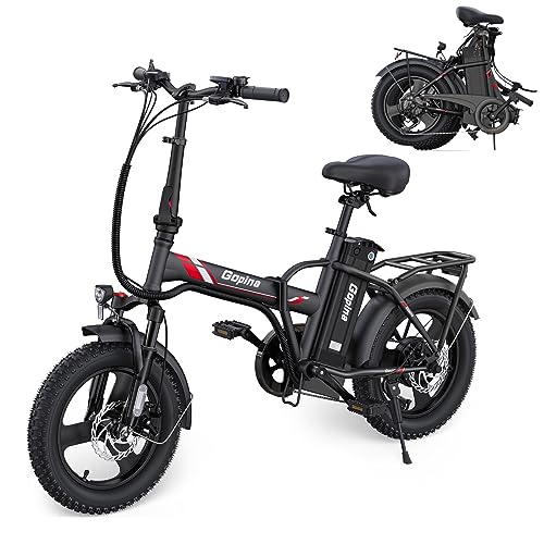 Vivi Gopina Electric Bike, 16" x 3.0 Fat Tire Electric Bike, Peak 500W Step Thru Electric Bicycle, 48V Removable Battery, Up to 40 Miles, LCD Display, 19.8mph, 7 Speed, SGS Certified to UL2849