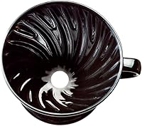 Vista 2 de HARIO KDC-02-B V60 Gotero de café transparente 02, modelo Kasuya, 13.5 fl oz (13.5 fl oz), negro