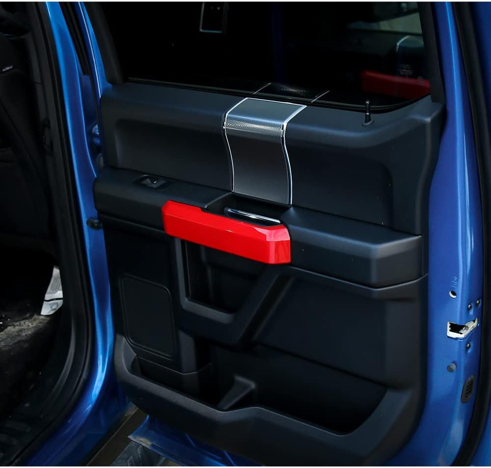 Linskip Interior Handle Covers Compatible with Ford F150 2015 2016 2017 2018 2019 2020, Door Handle Cover Trim for F150 Interior Accessories 4Pcs(Red)