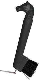 Horse Pick Brush Portable Reusable Wear Resistant 2 in 1 Horse Grooming Tools for Hoof Care and Claw Care for Horse Sheep Cattle Used on Farm and Pasture (Black)