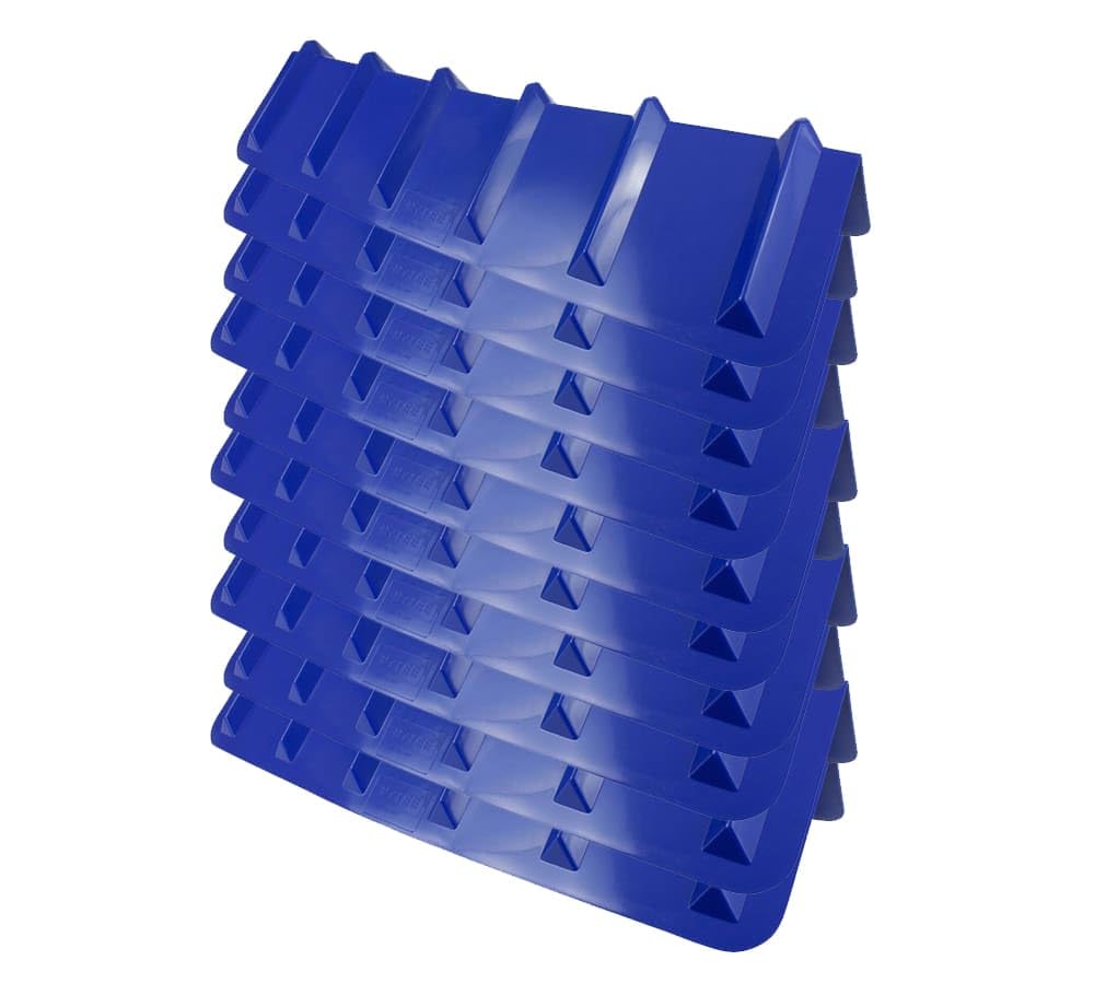 Mytee Products 10 Pack Blue Flatbed Edge Protectors - 8" x 8" x 36" | V Shaped Winch Ratchet Straps Plastic Corner Protector for Flatbed Cargo Load