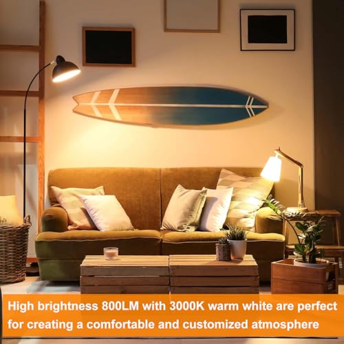 Ivyemons A19 LED Light Bulb 3000K Warm White, 12 Pack high Output A19 LED Bulb Soft White 800LM 120V 9W, Equivalent 60W, No Flicker E26 Base, Non-Dimmable A19 E26 LED Bulb Long Lifespan