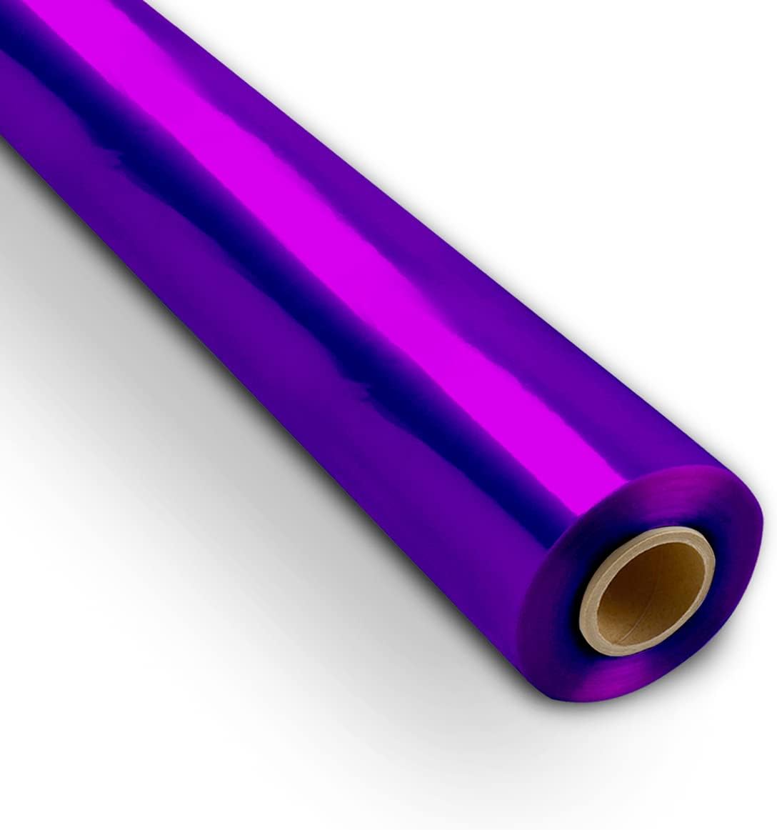 Cellophane Wrap 24"x100' Mylar Sheet Cellophane Roll Great Wrapping Paper for Craft Basket (Purple)