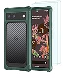 SUPBEC Google Pixel 6 Case with Tempered Glass Screen Protector [x2], [10 FT Military Grade Drop Pro