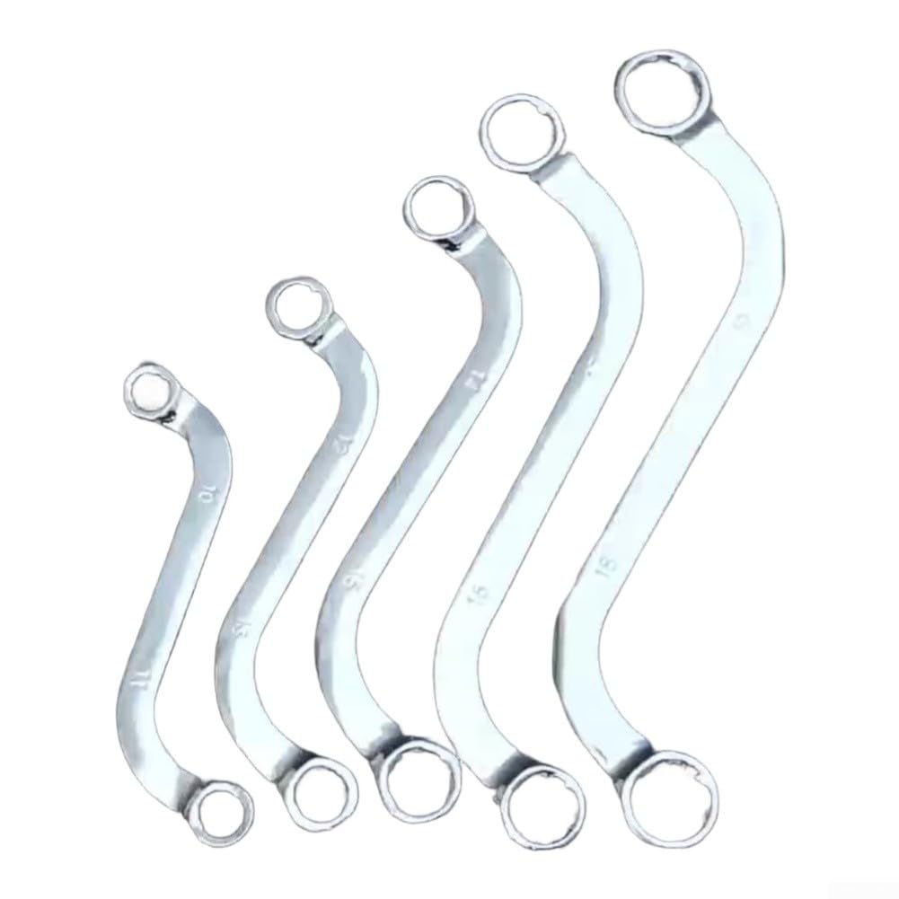 Clés à douille à 12 angles en acier chrome vanadium pour espaces restreints, lot de 5