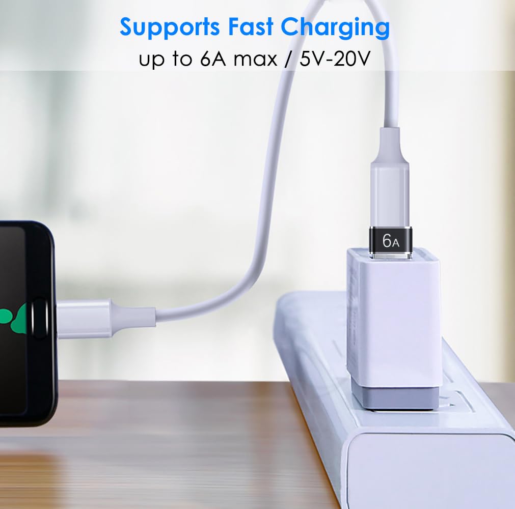 Adattatore USB a USB C 4 Pezzi, Adattatore USB Tipo C a USB3.0, Compatibile con MacBook, iPhone 17/16/15, iPad, Samsung Galaxy S25 S24 S23 A56 A16 A36, Telefoni, Tablet, PC