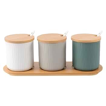 ムスティエ釉の調味料入れ A ムスティエ釉の調味料入れ A