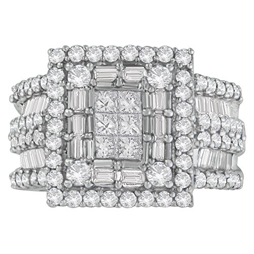 Original Classics 14K White Gold Mixed-Cut Diamond Cocktail Ring (2.5 Cttw, H-I Color, SI1-SI2 Clarity) - Size 6-3/4