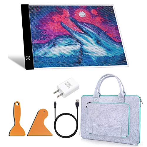 A4 LED Light Pad for Diamond Painting, Super Bright USB Powered Light Board Kit, Ultra-Thin Portable, Eyesight-Protected