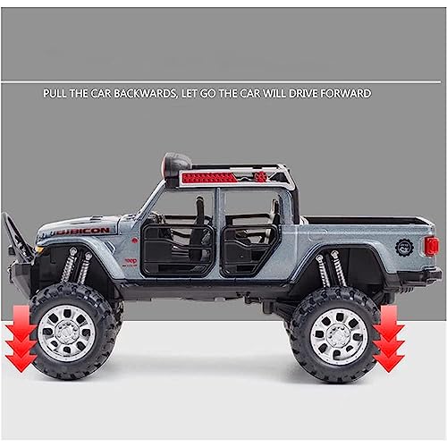 Image of New 1:32 Rubicon Diecast Alloy Metal Pull Back Car with Openable Doors Music Sound and Light Vehicle Toy Car for Kids Boys