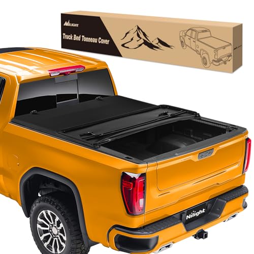 Image of Nilight Soft Tri-fold Truck Bed Tonneau Cover Compatible with Chevy Silverado 1500 /GMC Sierra 1500 2014-2026, 6.7ft