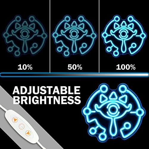 Image of Sheikah Eye Neon Sign from LOZ Dimmable LoZ Neon Sign for Room Wall Decor Gamer Gifts Gaming Neon Sign Led Neon Light for LOZ Fans (Sheikah Eye)