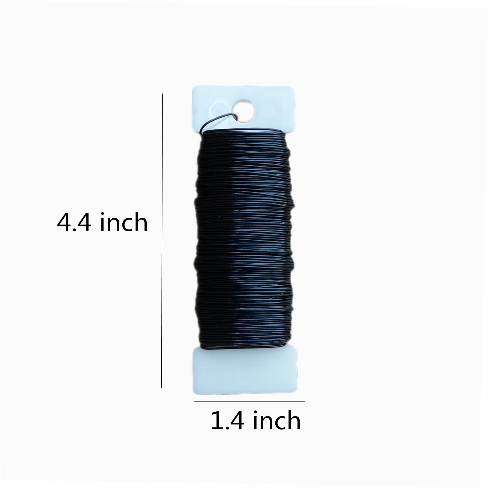 Transun Moo 3 Rolls 22 Gauge Black Paddle Wire Flexible Floral Wire for Flower Arrangement, Wreath, Garland