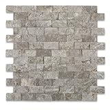 SILVERADO GRAY 1X2 Marble SPLIT-FACED Mosaic Tile