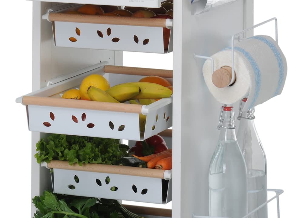 Foppapedretti Bistrot Carrello Cucina, Bianco naturale