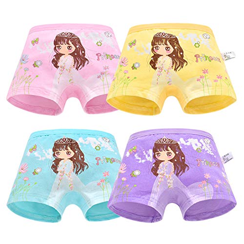 Boxers pour filles - Style princesse - 4 pièces - En coton doux - Pour filles de 2 à 11 ans - - 4-5 ans Cover