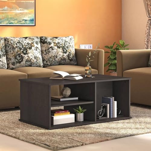 Image of Urban Ladder Liam Rectangular Engineered Wood in Dark Wenge Finish | Coffee Table | Centre Table for Living Room Wooden