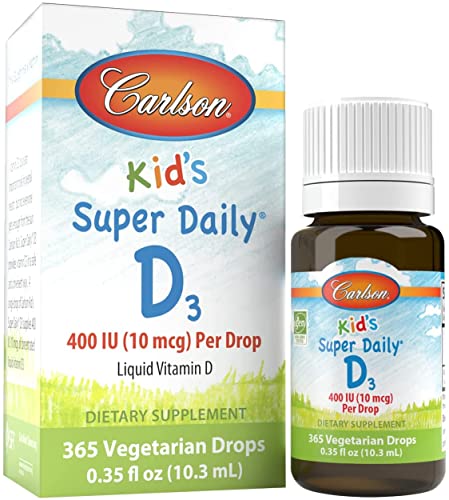 Carlson Kids Super Daily D3 Kids Vitamin D Drops 365 Drops (10.3 mL)