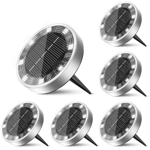 inkgear 6 Pack Solar Ground Lights Outdoor, 8 LED Mini...