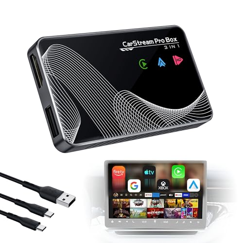 Joywind 2026 Upgraded 【 3-in-1 】 HDMI Input Car TV & Wireless CarPlay Adapter & Android Auto, Stream TV Stick/i-Phone/Android Phone to Your Vehicle, Plug & Play for Factory Car Stereo 2016+