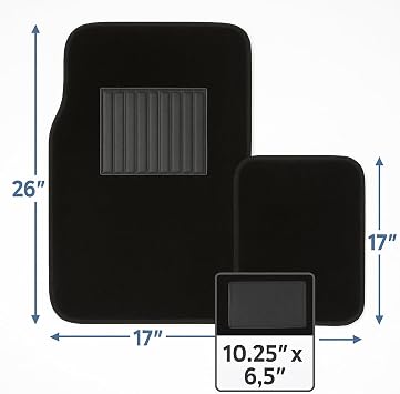 Black Universal Carpet Auto Floor Mats 4 Piece