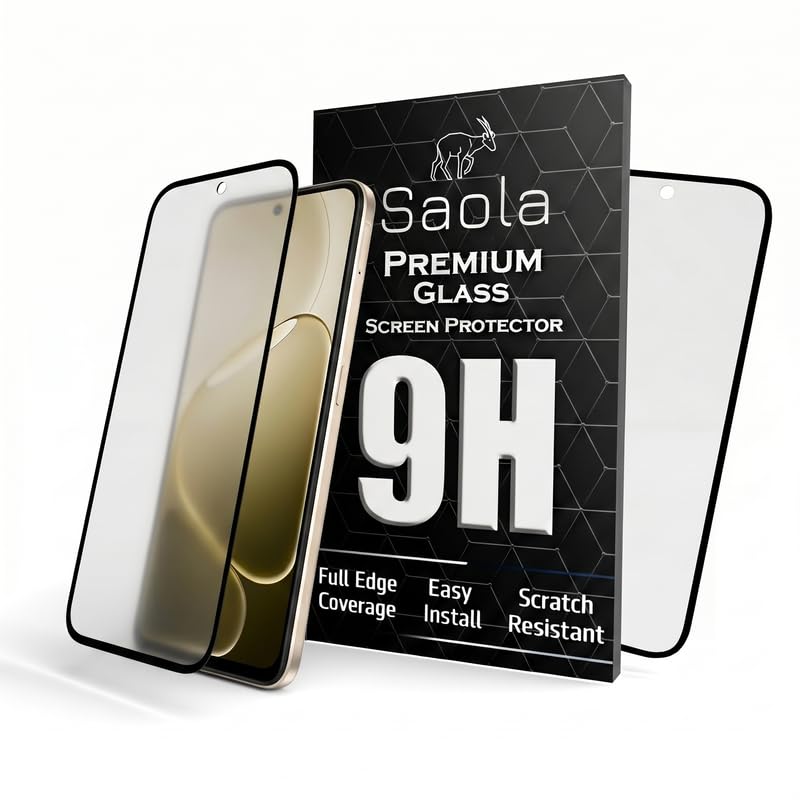 Image of Saola HD Matte Tempered Glass With 18H Hardness For Oppo A6s 5G (Pack Of 2) with Hassle-less Installation Kit. Full screen Coverage. 6.75 inch