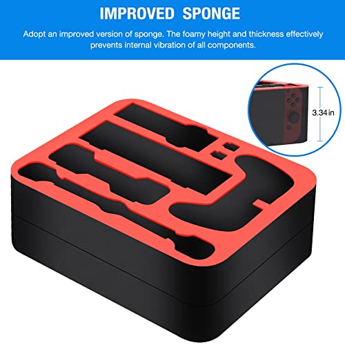 Ninjaplusox Carrying Case For Nintendo Switch/Switch Oled Model 2021, Hard Shell Protective Portable Switch Carrying Case Travel Bag For Switch Console & Accessories, Gray #TOP4