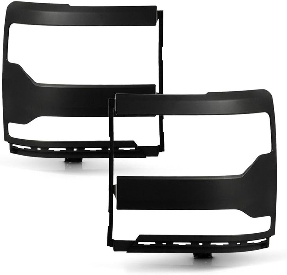 Unpainted Black Head Lights Lamps Trim Bezel Cover Screws-Mounting Style Driver&Passenger Included-[Headlight] Side 23378968 23379004