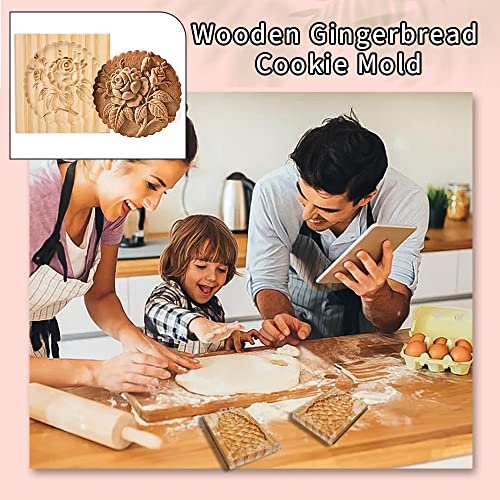 Frunimall Stampi per biscotti in legno, intagliati...
