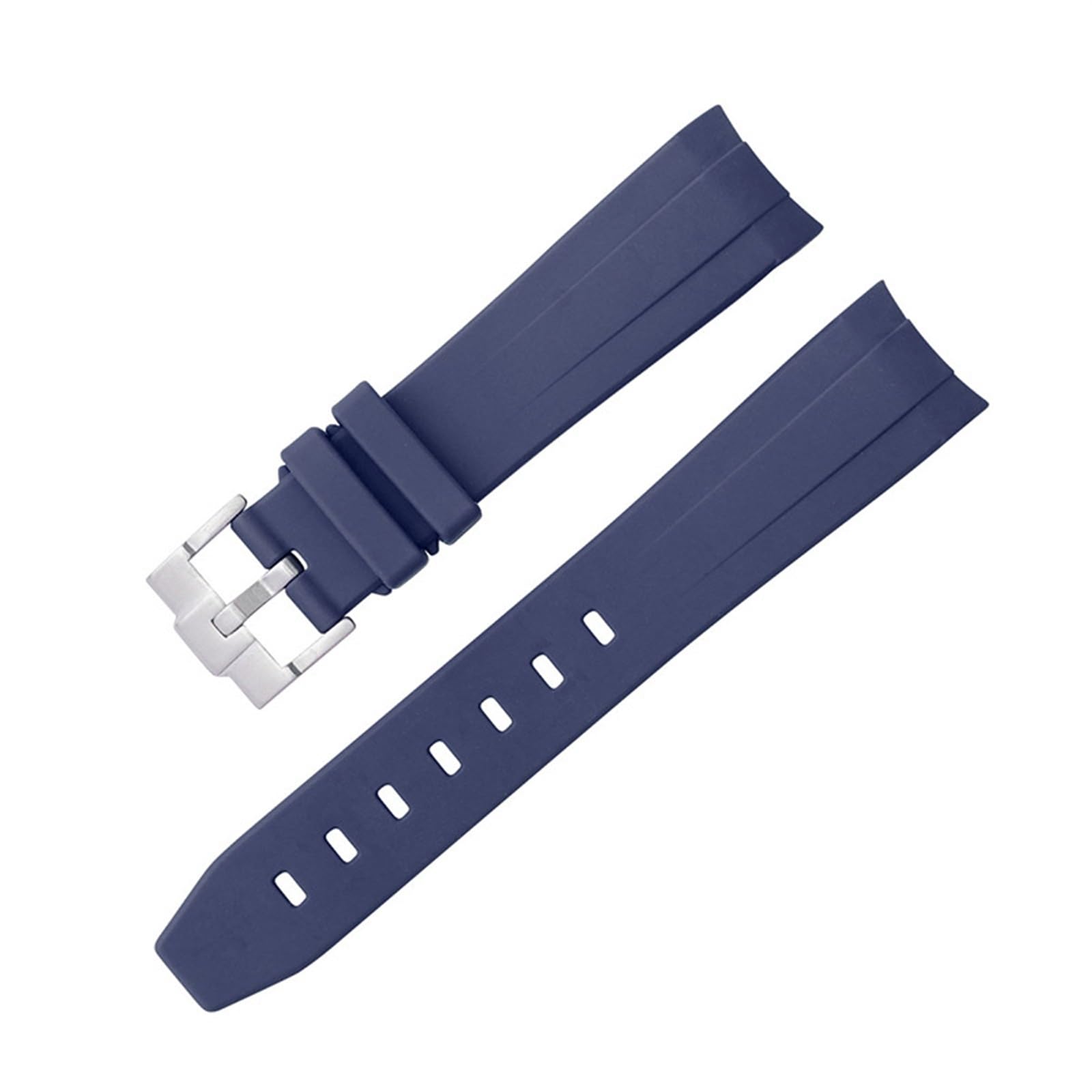 Correa de Repuesto para Reloj, Correa de Goma Curvada sin Espacios para Hombres y Mujeres, Correas de Reloj de 20mm, 21mm y 22mm, Hebilla Plateada, Dorada, Rosa y Negra