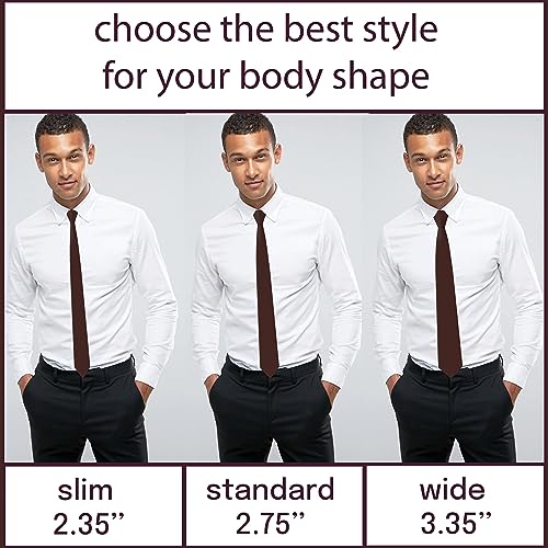 Image of Men's Oxford Matt Neckties Solid Color for Adults Tuxedo Classic Design, by Bow Tie Hosue