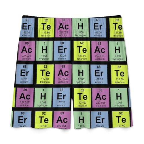 Science Teacher Chemical Elements Men's Satin Pajama Boxer Shorts Silk Feeling Lounge Sleep Underwear4