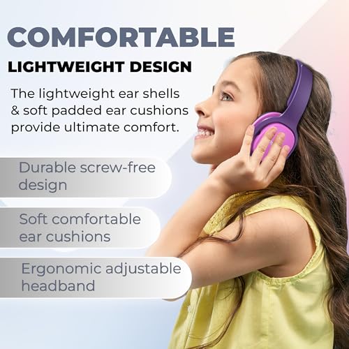 PHILIPS Kids Headphones with Cord, On-Ear Wired Headphones for Kids with Comfortable Fit & Clear Stereo Sound, 85dB Volume Limiter Headset for School/Tablet/iPad/Kindle, Ideal for Girls & Toddlers - Image 5