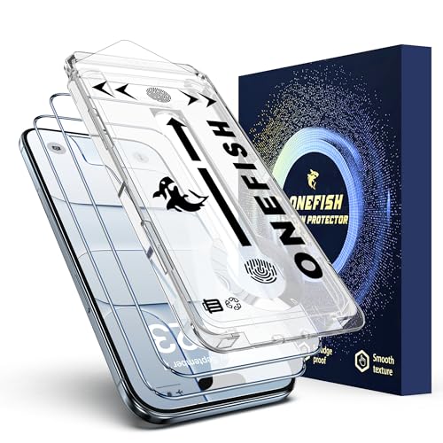 OneFish for iPhone Air Screen Protector 6.5 inch HD Clear Tempered Glass Full Coverage 9H Hardness Scratch Resistant Easy Installation 2 Pack